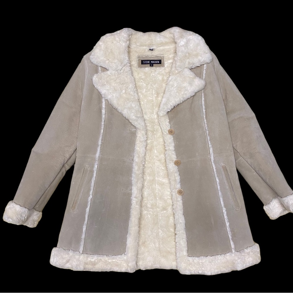 Vintage Steve Madden Y2K 💯 Suede Jacket with Faux Fur Lining Size: L